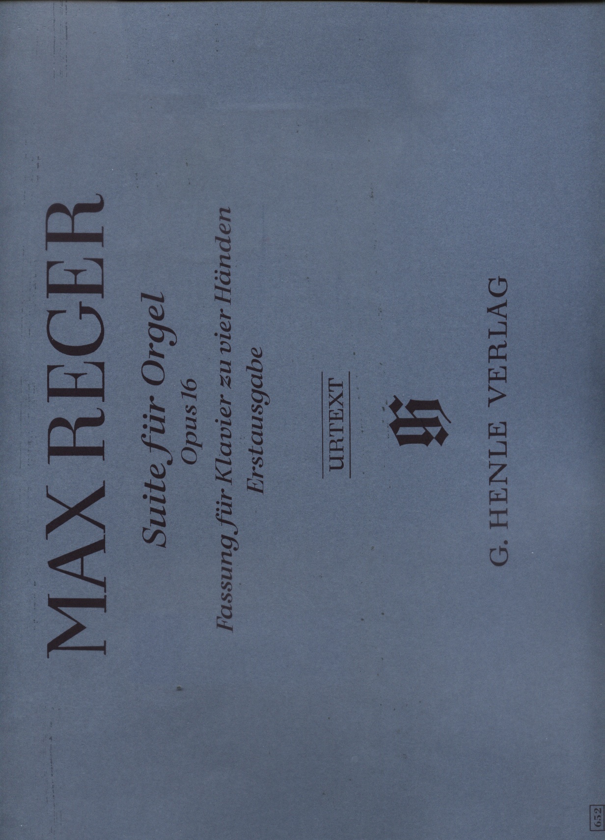 MAX REGER(막스 레거) Suite fur Orgel Op.16 (No.652)